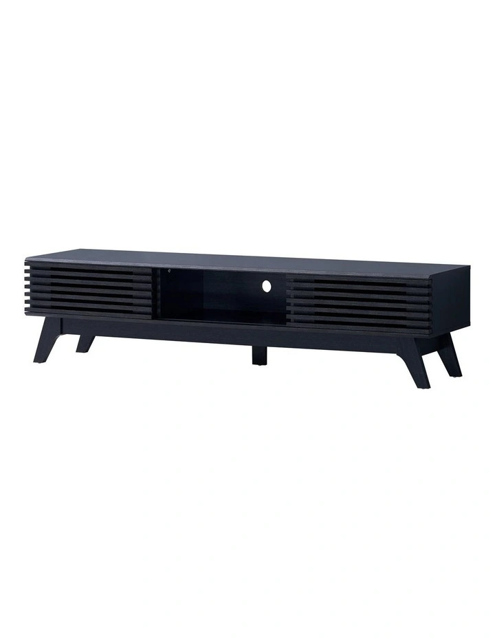 Clancy Entertainment Unit Modern TV Cabinet TV Stand 180cm 2 Doors Black image 1