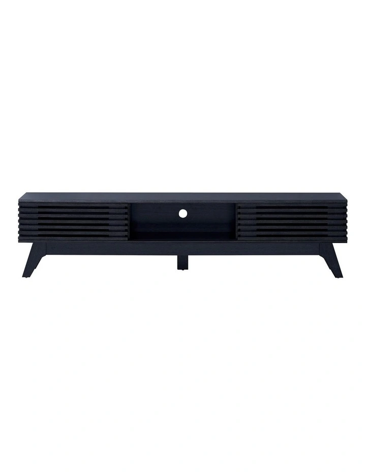 Clancy Entertainment Unit Modern TV Cabinet TV Stand 180cm 2 Doors Black image 4