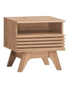 Clancy Bedside Unit Side Table Nightstand 1 Drawer Oak