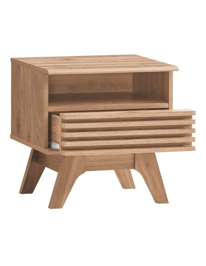 Clancy Bedside Unit Side Table Nightstand 1 Drawer Oak image 3