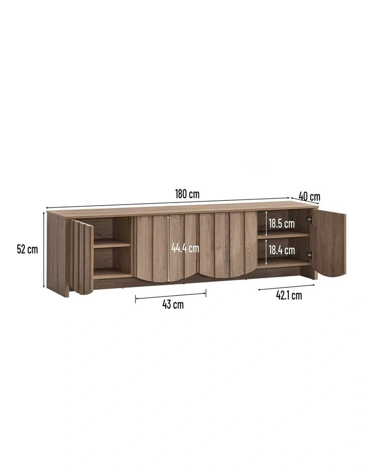Eden TV Entertainment Unit 180W 4 Doors Oak image 6