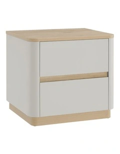 Zaldy Bedside Unit Side Table Nightstand 2 Drawer Grey