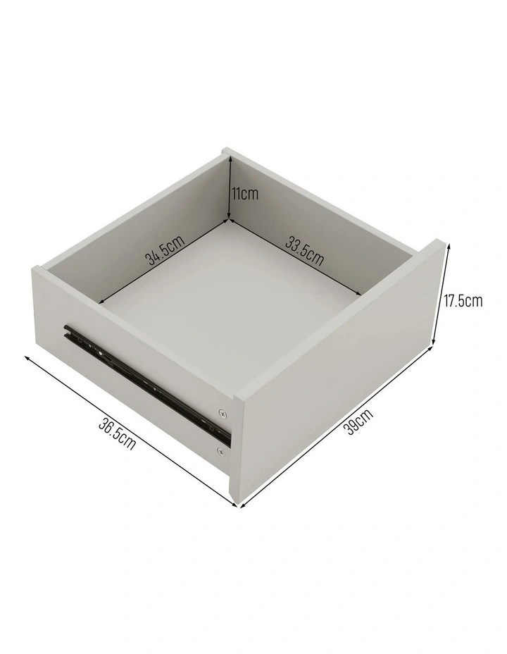 Zaldy Bedside Unit Side Table Nightstand 2 Drawer Grey image 7