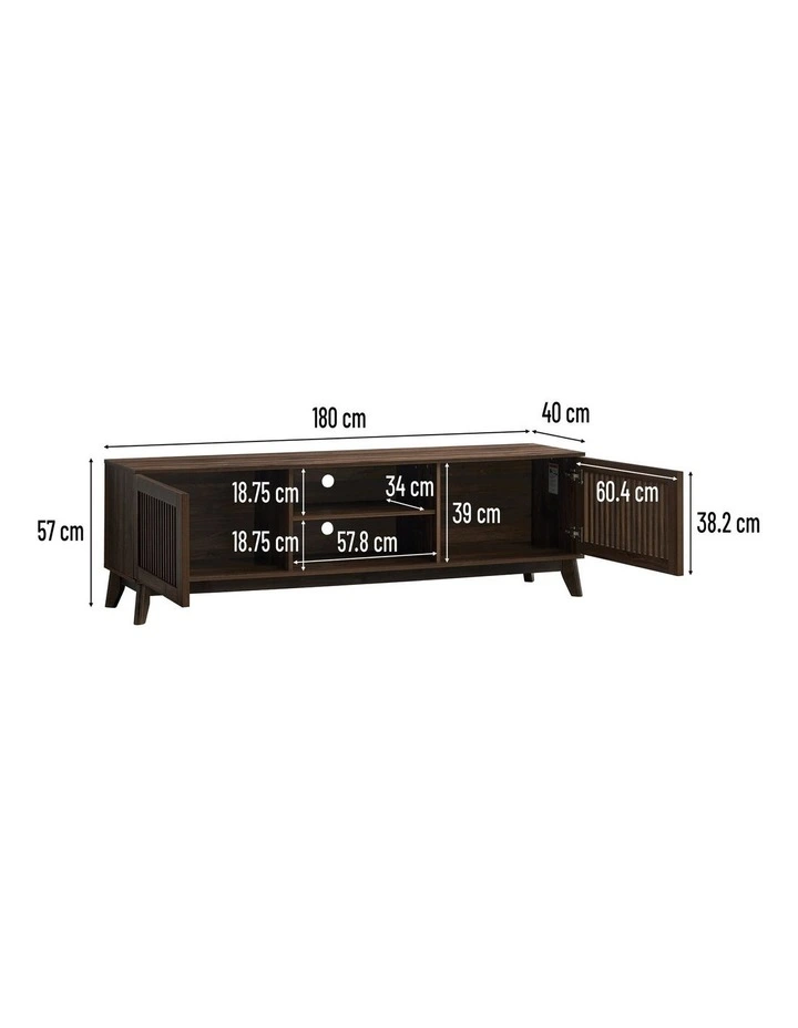 Goria TV Entertainment Unit 2 Doors 180cm Walnut image 6