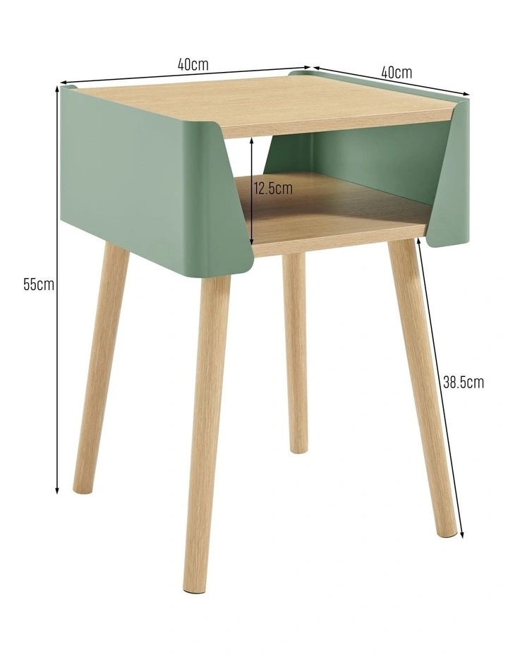 Sheena Side Table Bedside Shelf Square Teal image 7