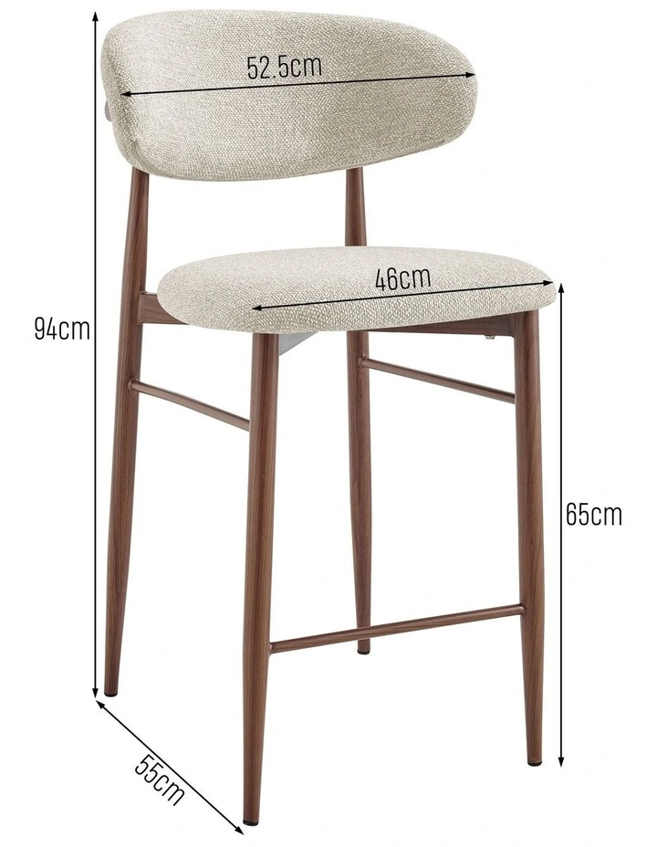 Ormond High Stools Pair (Set of 2) Nude image 7
