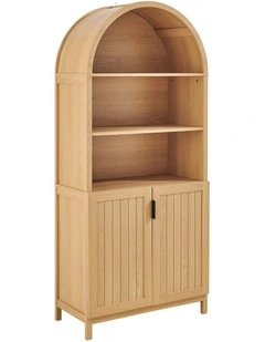 Roy Bookcase Open Storage Display 2 Doors Oak