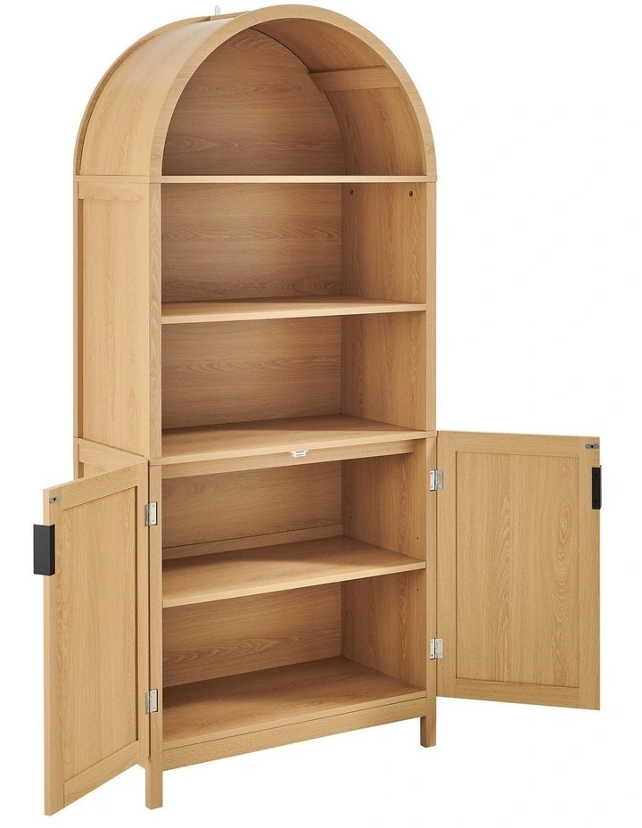 Roy Bookcase Open Storage Display 2 Doors Oak image 5