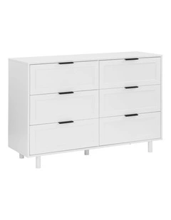 Quincy Tallboy Dresser Chest 6 Drawers White