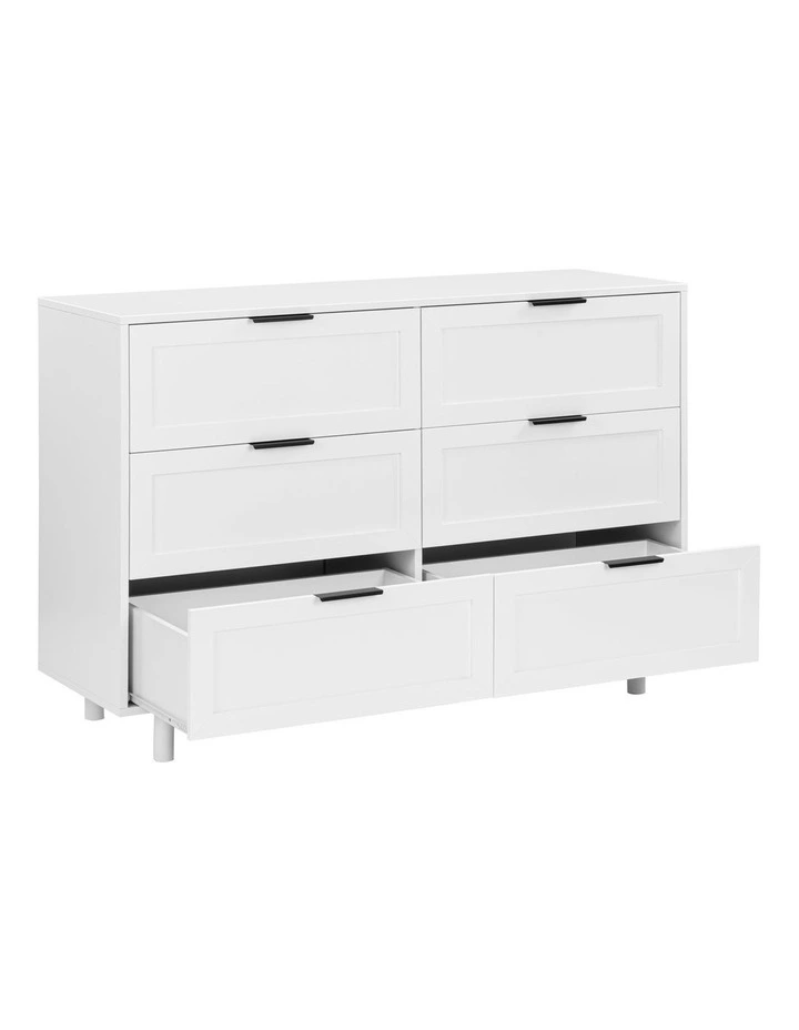 Quincy Tallboy Dresser Chest 6 Drawers White image 5