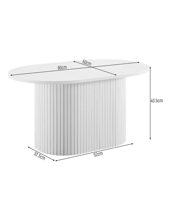 Kayla Coffee Table Oval 80cm White image 7