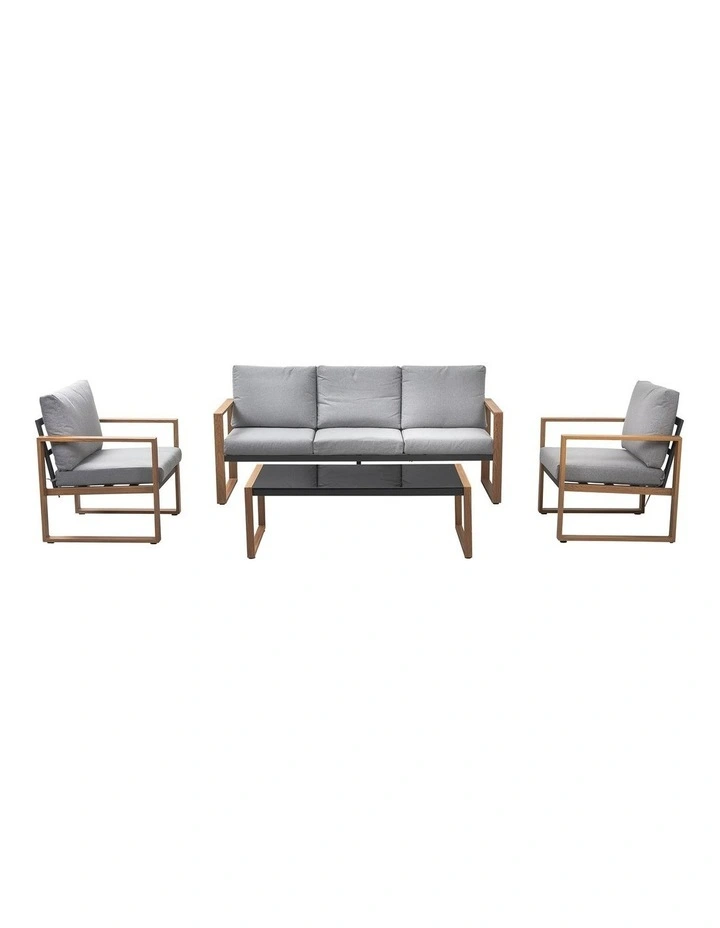 Naomi Outdoor Lounge Garden Set 4 Piece Dark Grey image 1