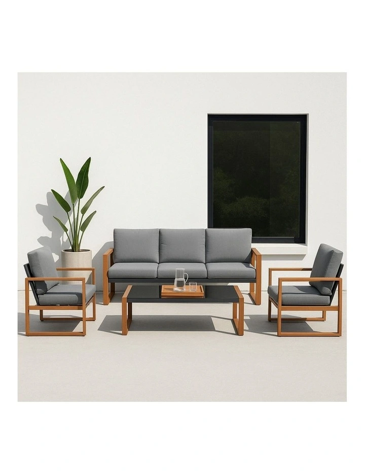 Naomi Outdoor Lounge Garden Set 4 Piece Dark Grey image 2