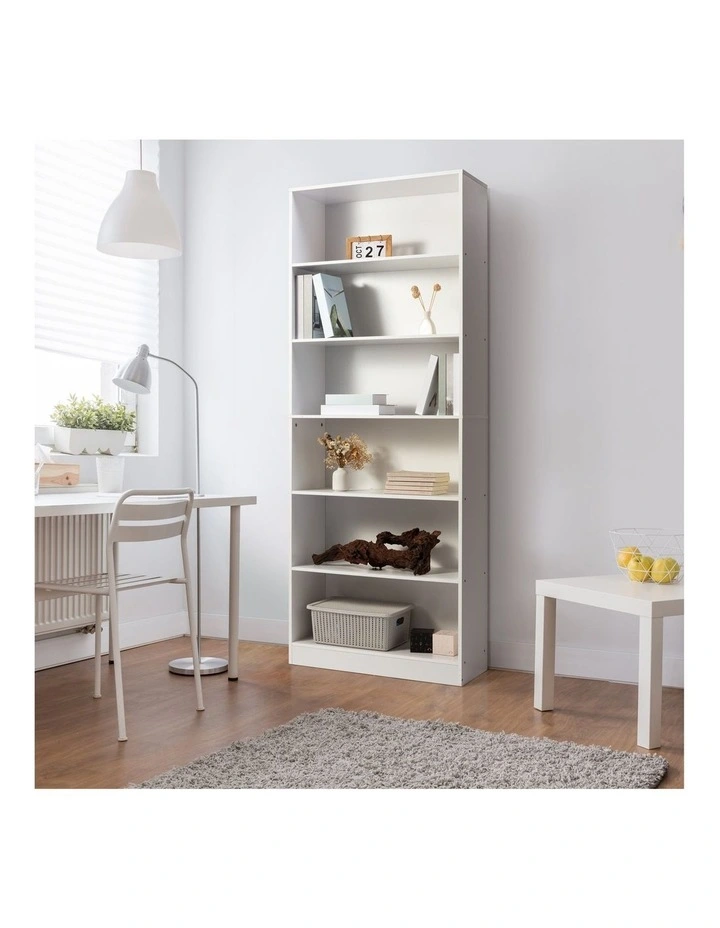 Belle Bookshelf Display Cabinet 6 Tier Bookcase Storage Display Shelf 78cm White image 3