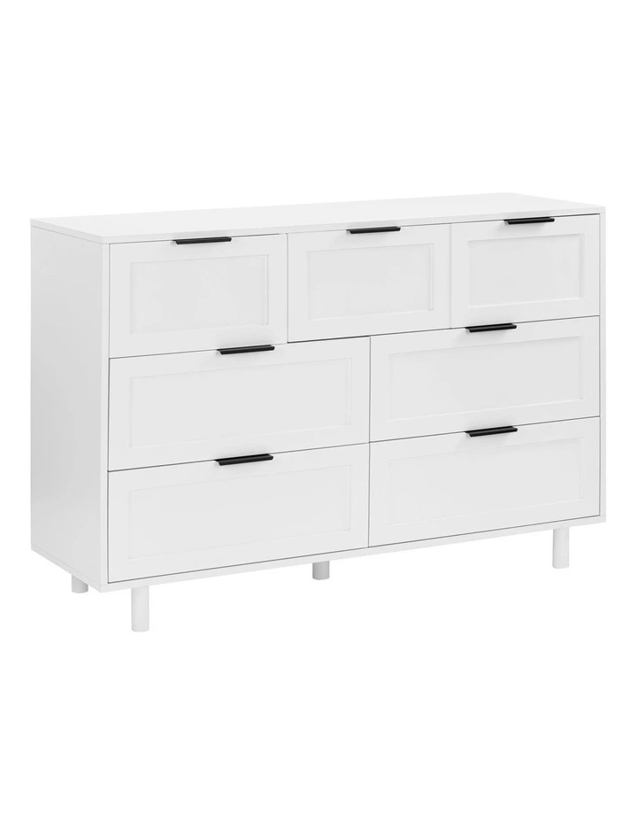 Quincy Tallboy Dresser Chest 7 Drawers White image 1