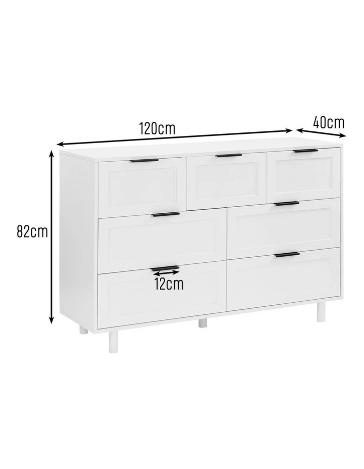 Quincy Tallboy Dresser Chest 7 Drawers White image 5