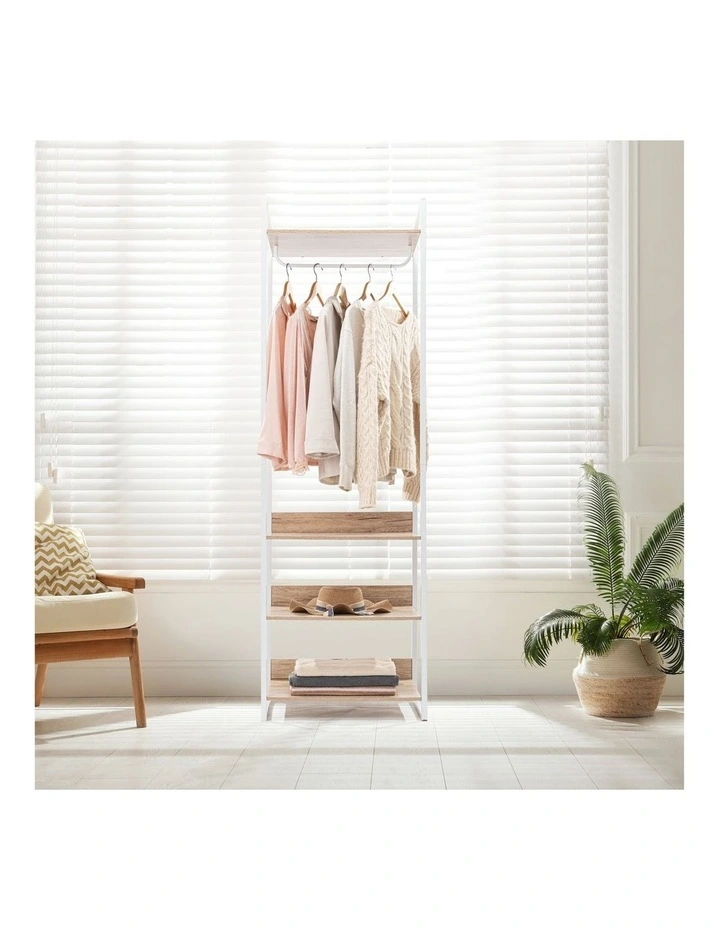 Jones Open Wardrobe Clothes Hanger Shelving White image 3