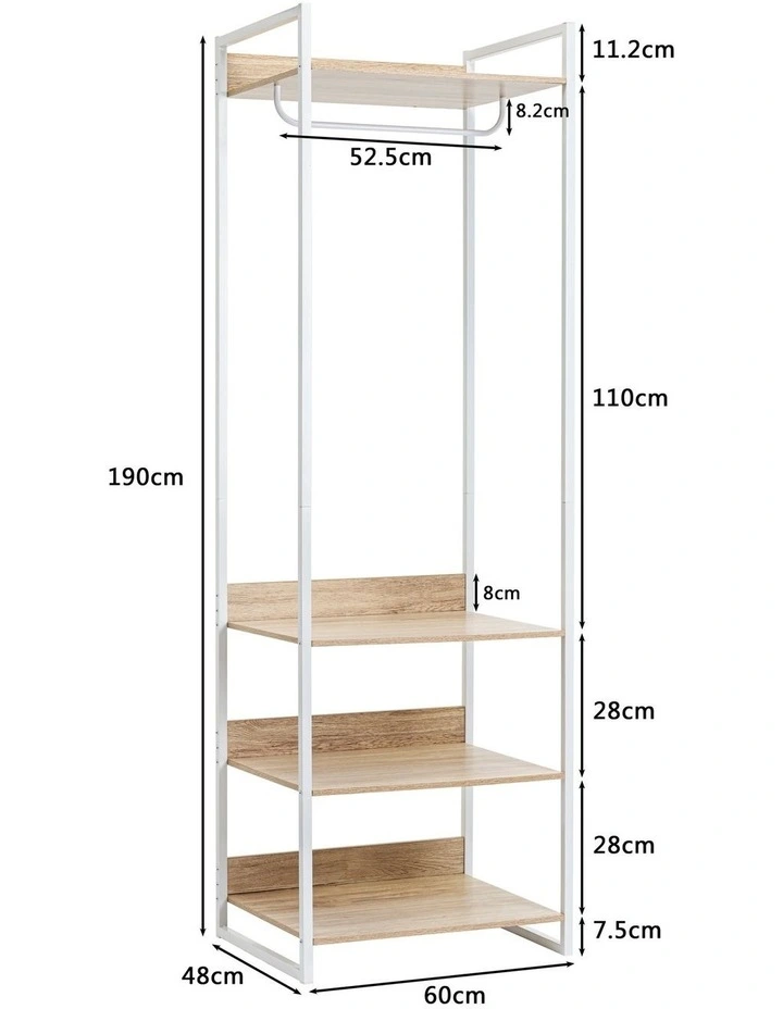 Jones Open Wardrobe Clothes Hanger Shelving White image 7
