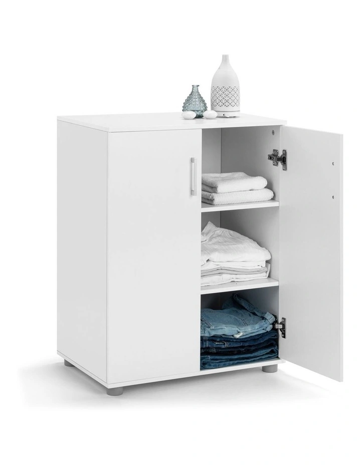 Ivy Pantry Cupboard General Storage Cabinet 2 Door 2 Tier Shelf Multipurpose White image 5