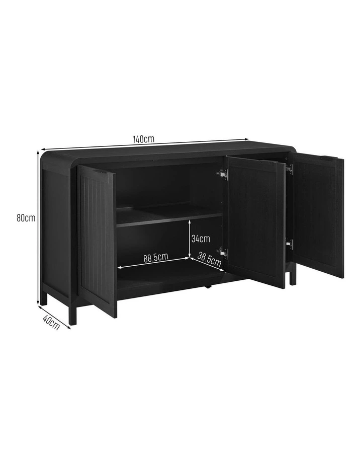 Roy Buffet Sideboard Cabinet 3 Doors Black image 7