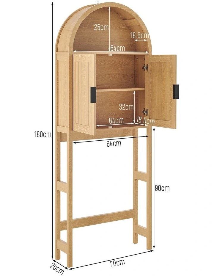 Roy Over The Toilet Storage Cabinet 2 Doors Oak image 7