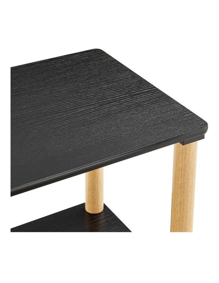 Seth Open Shelf Unit Shelving Display Rectangular 5 Levels Black and Oak image 5