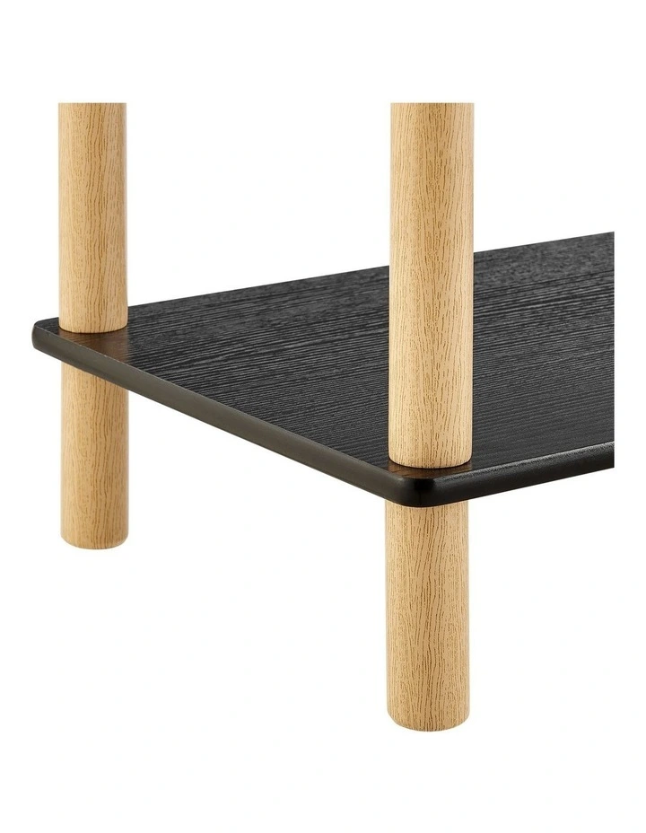Seth Open Shelf Unit Shelving Display Rectangular 5 Levels Black and Oak image 6