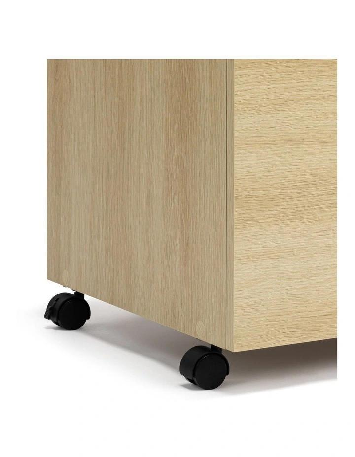 Belle Filing Cabinet Storage 3 Drawers Home Office Mobile Pedestal Oak image 6