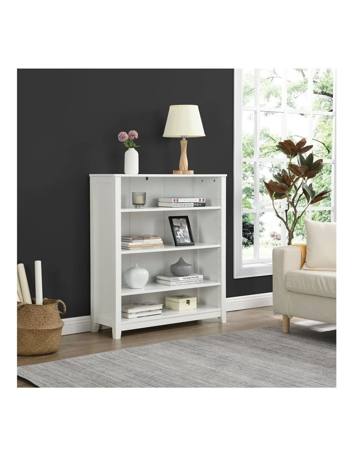 Eira Bookcase Bookshelf Display Cabinet 4 Tier White image 3