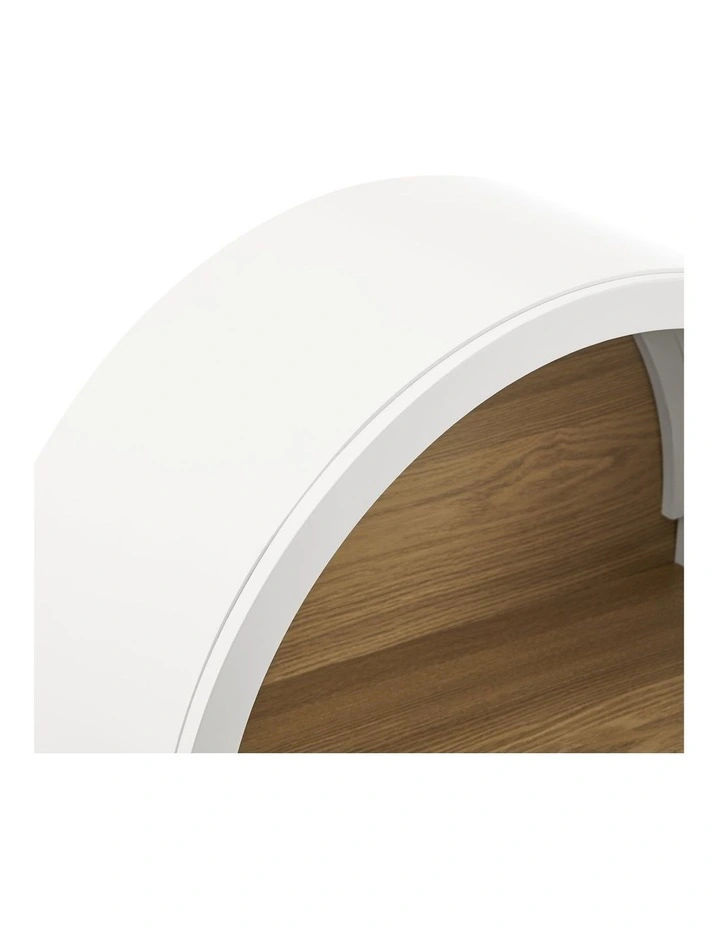 Luna Arched Bookcase Bookshelf 3 Levels Oak and White image 5