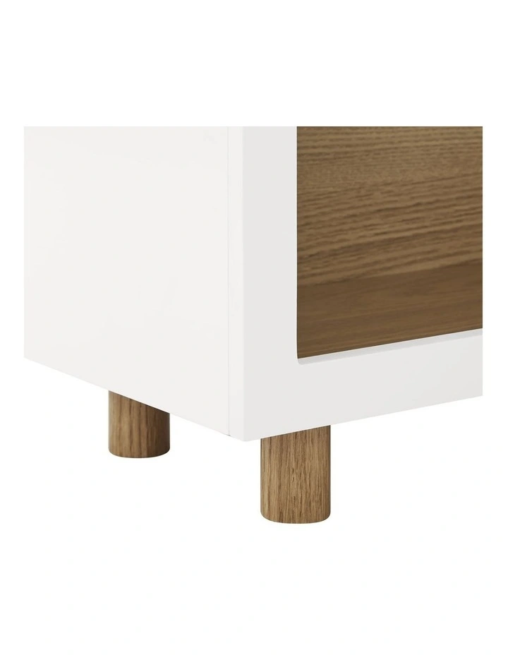 Luna Arched Bookcase Bookshelf 3 Levels Oak and White image 6