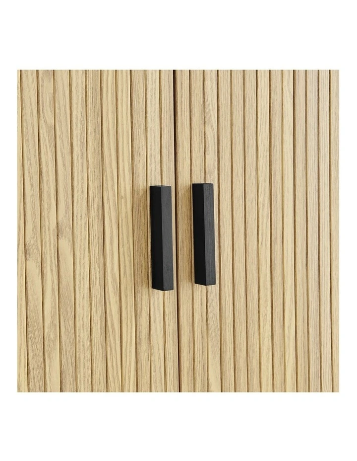 Kayla Tall Storage Display Cabinet 4 Doors Oak image 6