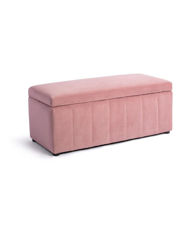 Becca Storage Ottoman Blanket Box Lounge Bench Pink Velvet image 1
