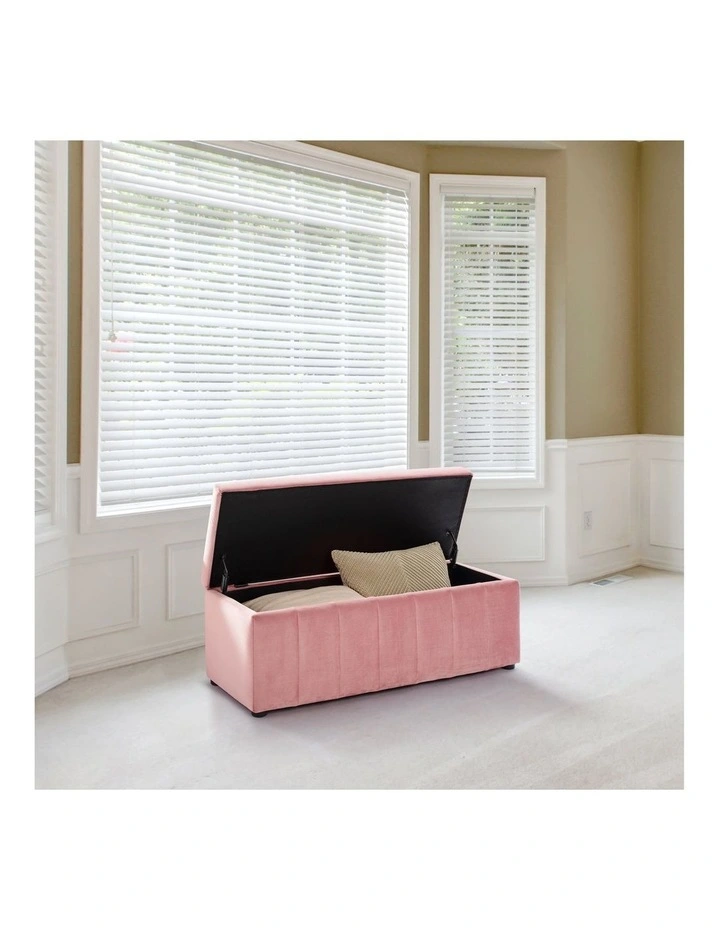 Becca Storage Ottoman Blanket Box Lounge Bench Pink Velvet image 2