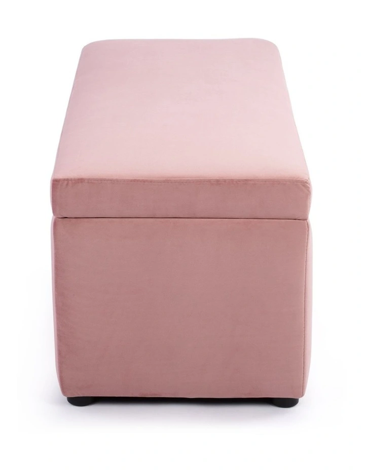 Becca Storage Ottoman Blanket Box Lounge Bench Pink Velvet image 3