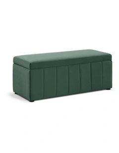 Becca Storage Ottoman Blanket Box Lounge Bench Dark Green Velvet