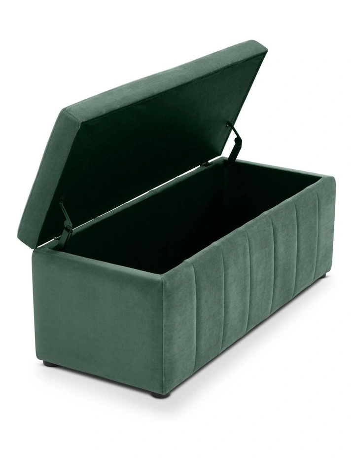 Becca Storage Ottoman Blanket Box Lounge Bench Dark Green Velvet image 3