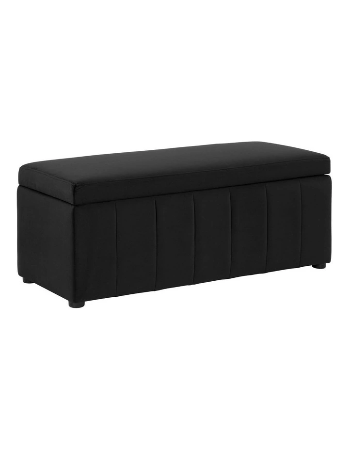 Becca Storage Ottoman Blanket Box Lounge Bench Black Velvet image 1