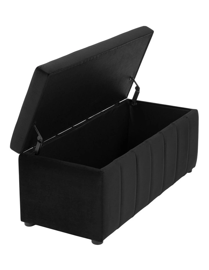 Becca Storage Ottoman Blanket Box Lounge Bench Black Velvet image 4