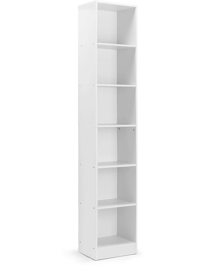 Belle Bookshelf 6 Tier Bookcase Shelving Unit 40cm White image 1