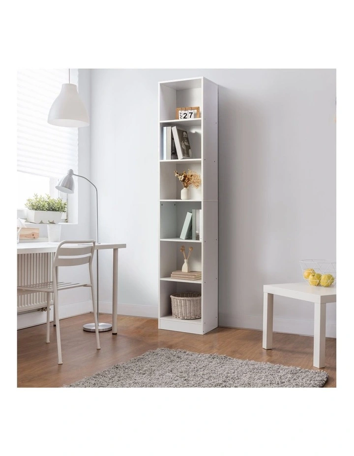 Belle Bookshelf 6 Tier Bookcase Shelving Unit 40cm White image 3