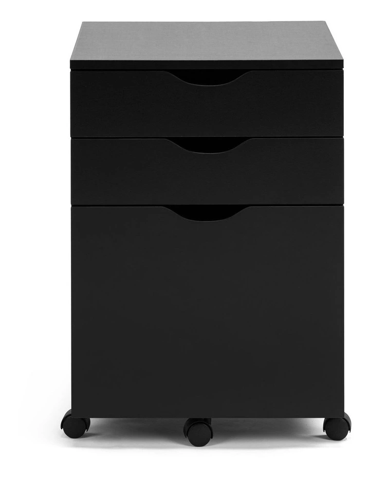 Belle Filing Cabinet Storage 3 Drawers Home Office Mobile Pedestal Black image 3