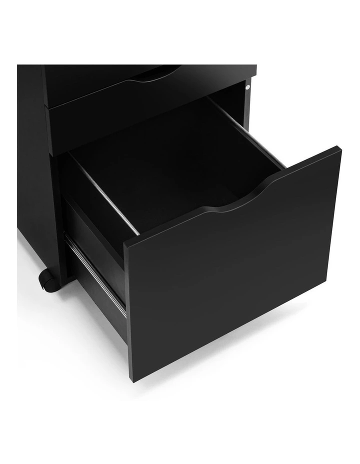 Belle Filing Cabinet Storage 3 Drawers Home Office Mobile Pedestal Black image 5
