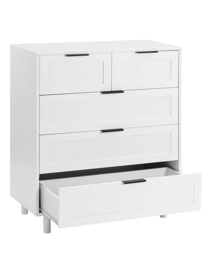 Quincy Tallboy Dresser Chest 5 Drawers White image 5