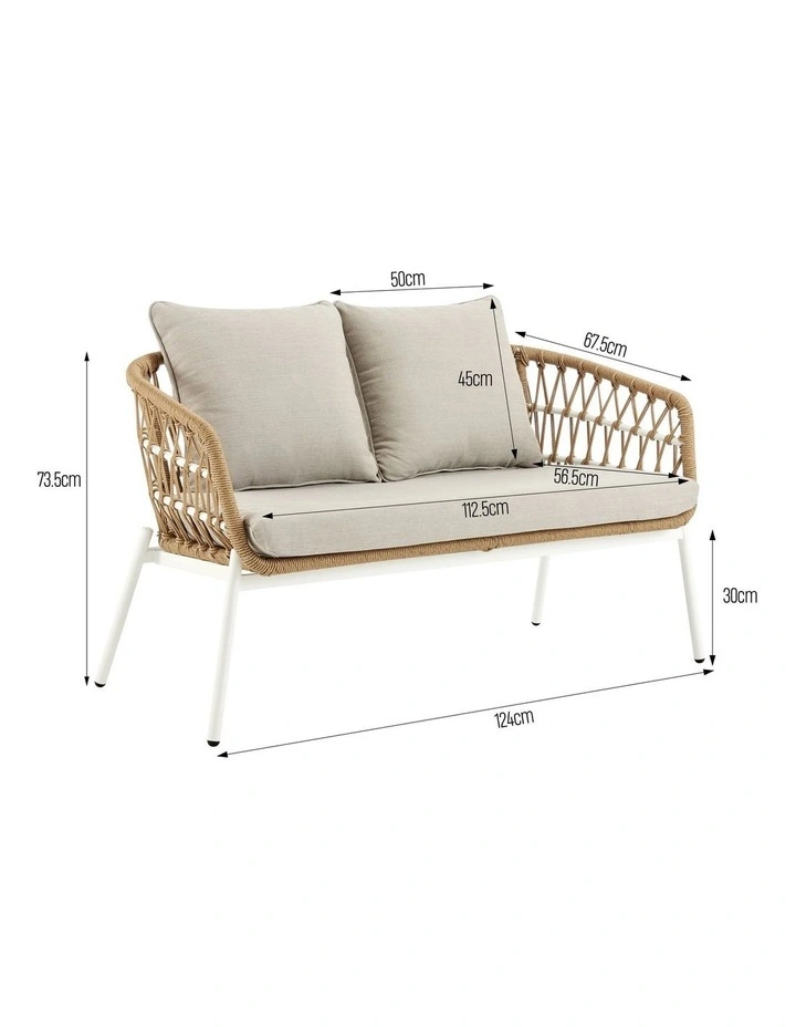 Browne Outdoor Set 4 Piece Sofa 2 Chairs Table image 5