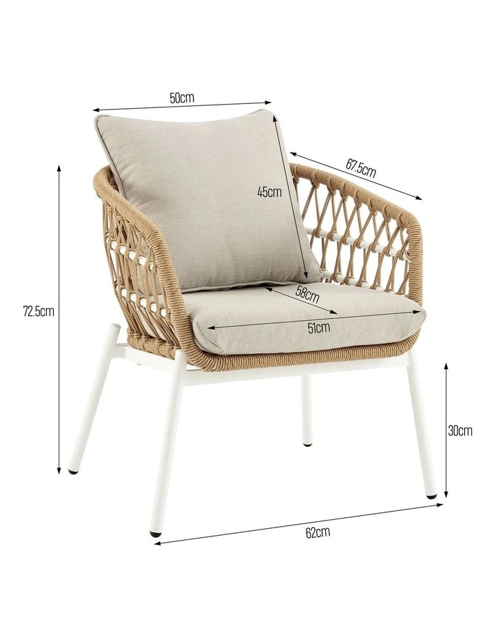 Browne Outdoor Set 4 Piece Sofa 2 Chairs Table image 6