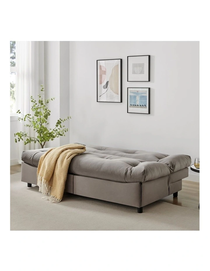 Atwood Sofa Bed Couch 2 Drawers Coffee image 2