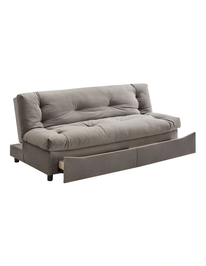 Atwood Sofa Bed Couch 2 Drawers Coffee image 4