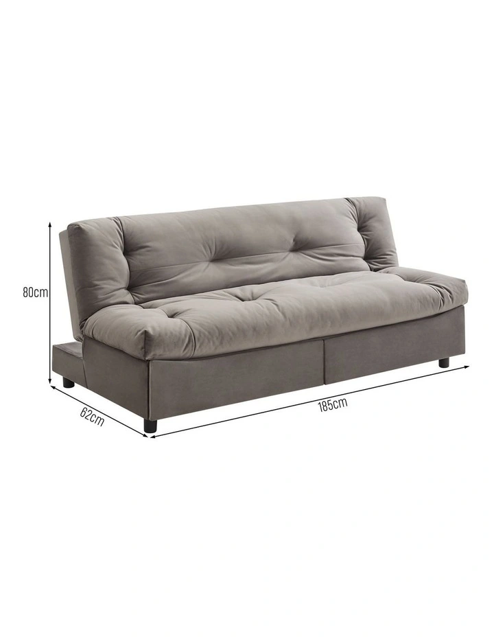 Atwood Sofa Bed Couch 2 Drawers Coffee image 5