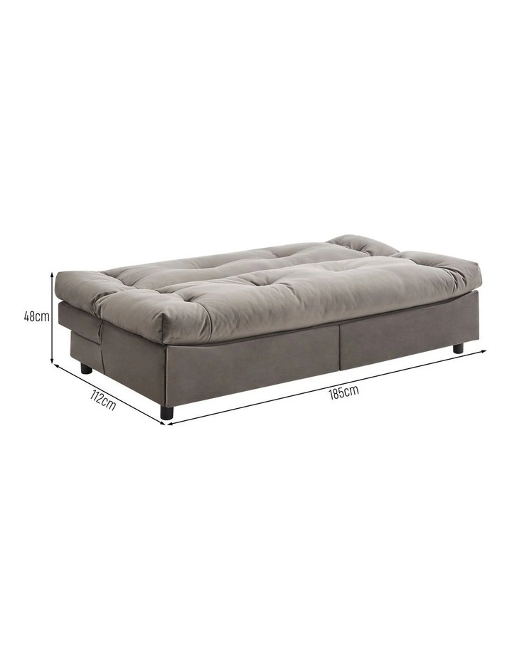 Atwood Sofa Bed Couch 2 Drawers Coffee image 6